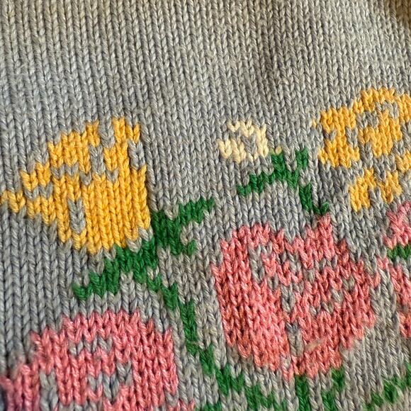 VTG Sweater Loft Costal Grandma Quirky Patchwork Knit Love Cardigan Size Large - Picture 6 of 8